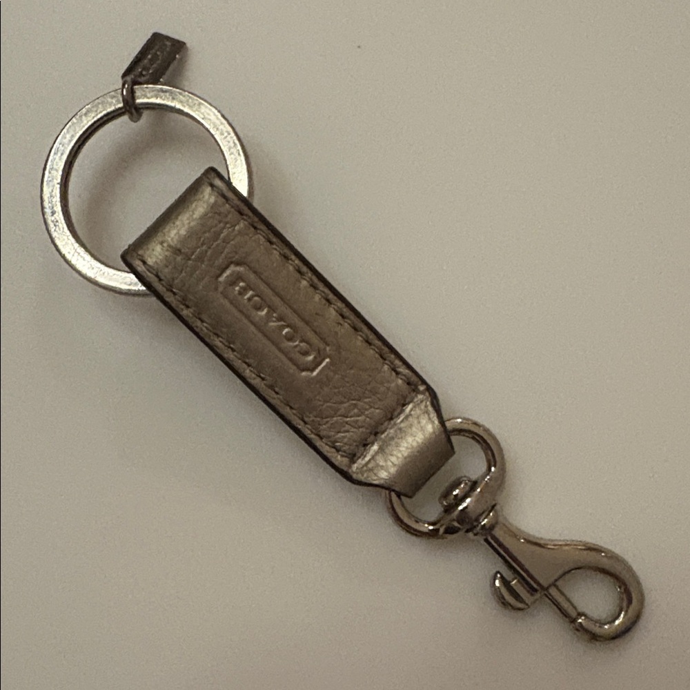 Coach Trigger Snap Bag Charm metallic silver double turnlock keychain Y2K ring - Picture 7 of 13